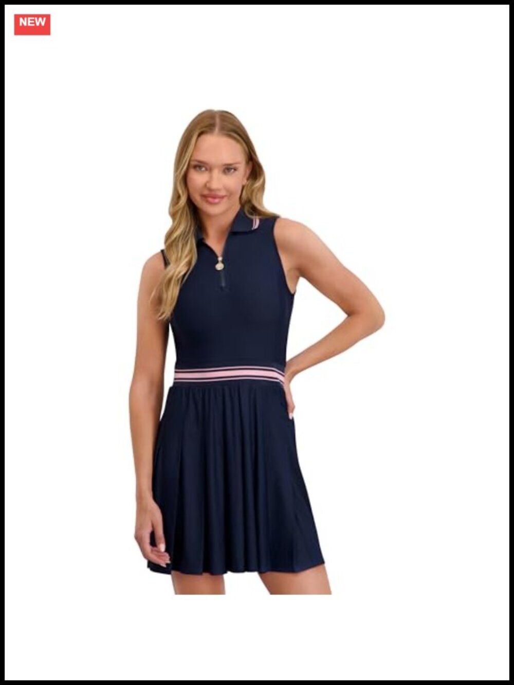 Pleated Polo Dress UPF 50+ Stretch Fabric 35 Length